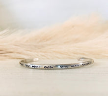 Load image into Gallery viewer, Hand-Stamped Cuff Bracelet #3 (Leaves)