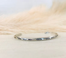 Load image into Gallery viewer, Hand-Stamped Cuff Bracelet #3 (Leaves)