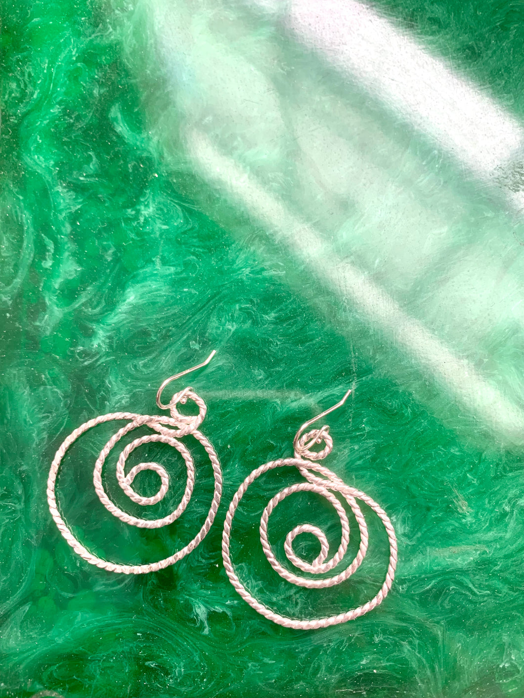 Sterling Loop-T-Loops (Hammer-Twist) Earrings