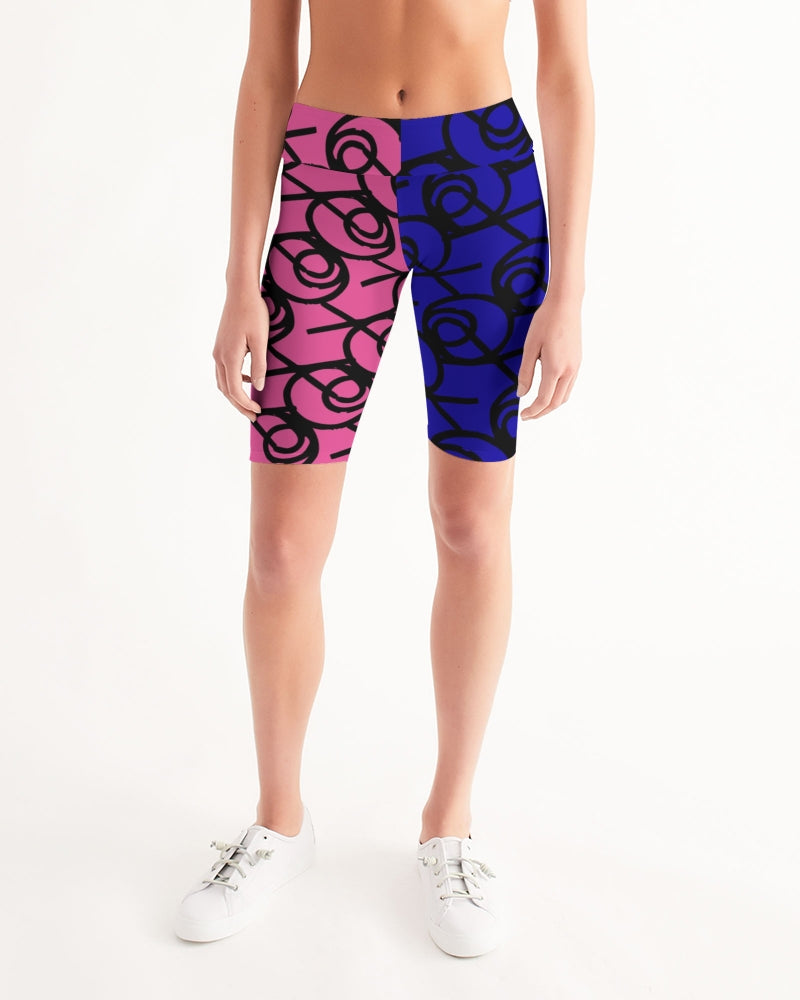 Fuchsia (2) Women's Mid-Rise Bike Shorts