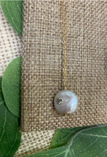 Load image into Gallery viewer, Coin Pearl (clear stone) necklace
