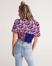 Load image into Gallery viewer, Fuchsia Women&#39;s Twist-Front Cropped Tee
