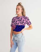 Load image into Gallery viewer, Fuchsia Women&#39;s Twist-Front Cropped Tee
